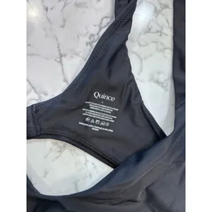NWOT Quince Black Italian Plunge Bikini Top Size Large thumbnail 5