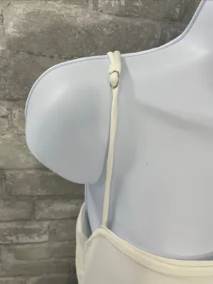 White Spaghetti-Strap Maxi Dress with Ruched Waist thumbnail 2