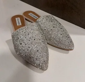 Steve Madden pointed-toe rhinestone mules with a flat slip-on design 9 thumbnail 1