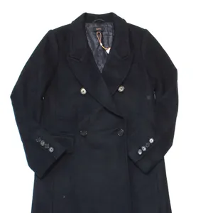 NWT Quince Italian Wool Double-Breasted Long Coat in Cadet Blue XS thumbnail 3