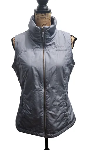 Columbia Women's Puffer Vest Full Zip Up Sleeveless Jacket Medium Gray‎ thumbnail 1
