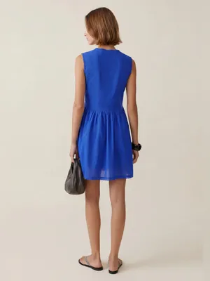NWT kourt Tatiana Cotton Dress size Medium M blue cobalt few moda thumbnail 2