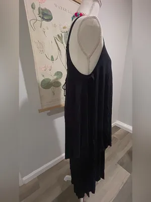 Free people beach black layered dress thumbnail 5