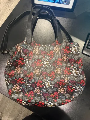 Floral Purse Pocketbook Handbag Tote Bag w/ Straps thumbnail 1