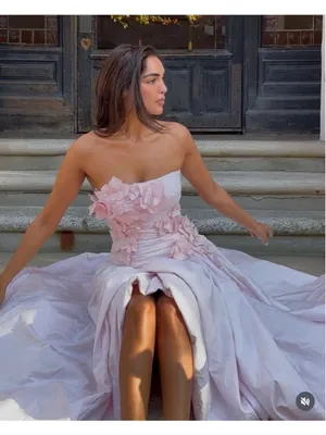 Aje Splendour Flower Applique Gown Pastel Pink Bubble Hem AU 14 US 10 Wedding thumbnail 5