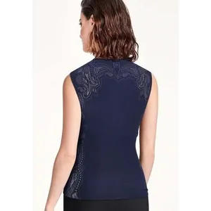Wolford NWOT‎ $175 Women's Navy OM Sleeveless Seamless Top XS thumbnail 2