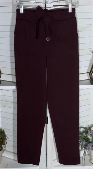 Hot Kiss vintage pants high rise wide leg burgundy mod 90s grunge preppy academy thumbnail 1