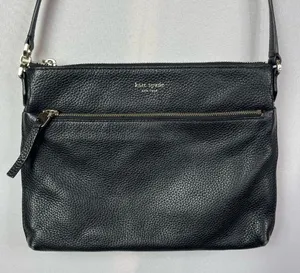 Kate Spade Black Polly Medium Pebble Leather Adjustable Crossbody Bag‎ thumbnail 1