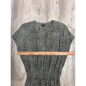 Rails Karla Olive Lynx Green Black Cheetah Print Smocked Waist Mini Dress Small thumbnail 7