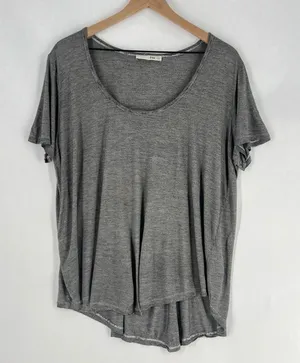 Wilfred Free Thin Stripes Gray Scoop Neck Relaxed Fit Short Sleeve Tee Size‎ L thumbnail 1