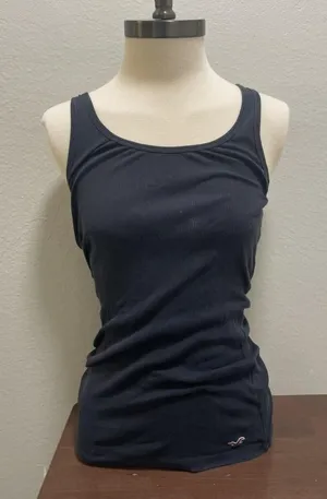 Y2K Hollister Navy Blue Stretch L Ribbed Scoop Tank Top thumbnail 1