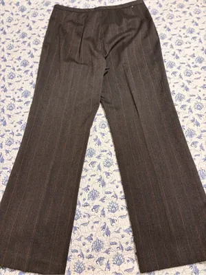 CALVIN KLEIN Petites Dress Pants 8P Wide Leg Gray Pinstripes Trousers Officewear thumbnail 2