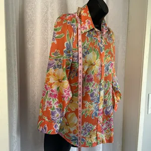 RALPH LAUREN FLORAL COTTON BLOUSE Sz SP thumbnail 3