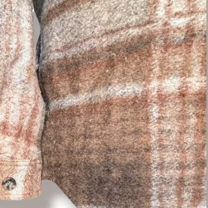 Aritzia Wilfred Free The Ganna Shirt Jacket Plaid Brown Tan Oversized Shacket thumbnail 5