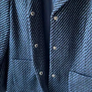 Sag Harbor Women’s Blue Stripe Tweed Classic Jacket Blazer Coat Sz 8 thumbnail 4