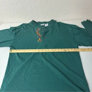 Vintage Y2K Disney Store Embroidered Tigger Long Sleeve Cotton Henley Size XL thumbnail 6