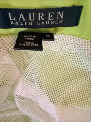 Lauren Ralph Lauren Lime Green Rain Jacket Wind Breaker Size M (21” PTP) thumbnail 3