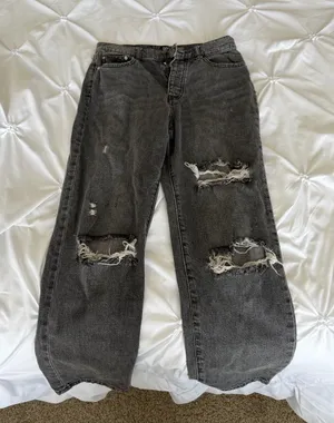 BDG Women's Distressed Charcoal Boyfriend Jeans thumbnail 1