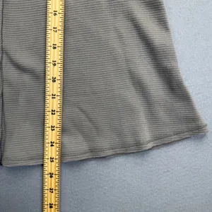Soft Surroundings Womens Taupe Gray Waffle Knit Button Front Peplum Top 2CZ99 L‎ thumbnail 5