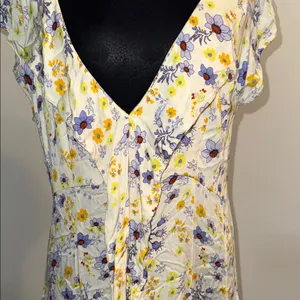 Free People Chic Floral V-Neck Mini Dress thumbnail 3