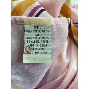 VTG Tulle Dress Small Powder Pink Chiffon Plaid Tie Neck Preppy Academia thumbnail 6