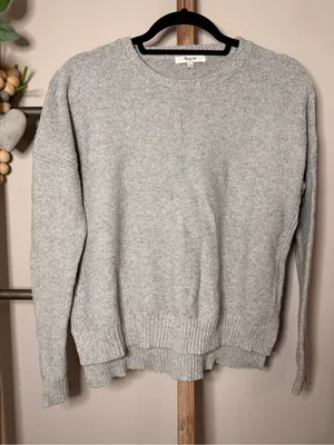 Madewell Light Gray Crewneck Sweater thumbnail 2