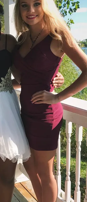 Macy's Burgundy Homecoming Dress thumbnail 1