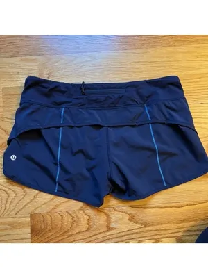 Lululemon navy blue running shorts size 8 thumbnail 2