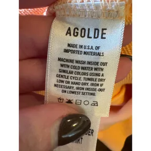 AGOLDE Sweatshirt Women XS Orange Sherbert The Round‎ Shoulder Athleisure NWT thumbnail 12