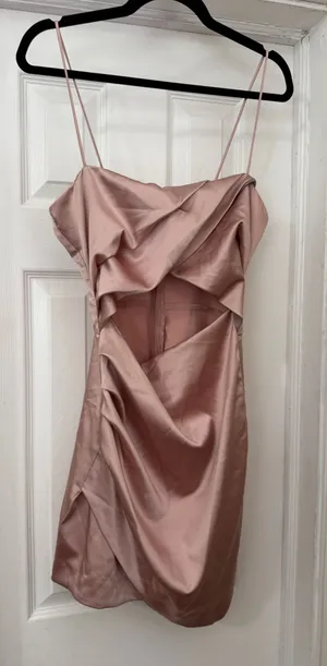 ZARA Dress Mini Satin Pink thumbnail 1