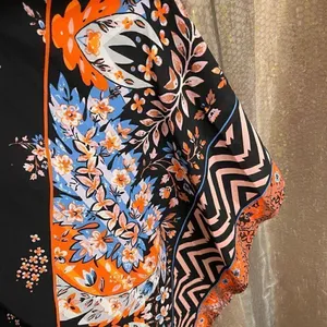 Express Black Orange Paisley Floral Handkerchief Dress, Large‎ thumbnail 7