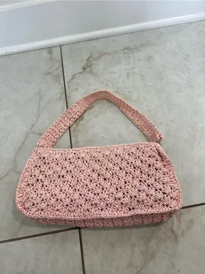 Urban Outfitters Pink Penny Crochet Baguette Bag thumbnail 4