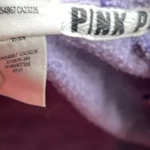 Victoria's Secret Vintage PINK Full Zip Hoodie Purple White Women's Size Large thumbnail 10
