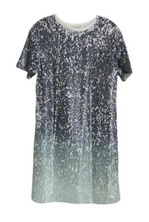 Zara sequins Gradient Short Sleeve t-shirt Dress summer party wedding casual M thumbnail 1