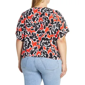 NWT Nordstrom Leith Double Button Floral Blouse thumbnail 3