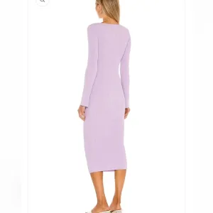 LPA Salvatore Dress in Lilac Ribbed Knit Midi size‎ Medium thumbnail 2