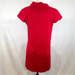 Red go go style pleated mini dress size medium thumbnail 3
