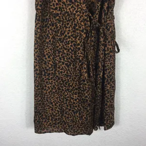 NWT Madewell Flutter-Sleeve Wrap Mini Dress in Painted Leopard Medium thumbnail 12