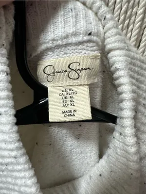 Jessica Simpson Cream Speckled Funnel Neck Sweater thumbnail 3