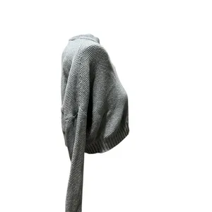LA Hearts Women's Gray Cropped Henley Sweater Size S Casual Fall thumbnail 3