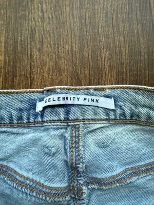 Celebrity Pink Junior’s Denim Distressed High Waisted Cut Off Shorts - Size 5/27 thumbnail 3