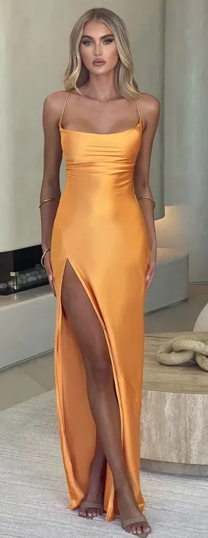 BABYBOO Misha Maxi Dress - Tangerine size xs thumbnail 1