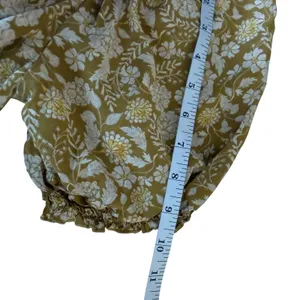 Old Navy Fit and Flare Puff-Sleeve Yellow Floral-Print Mini Dress XS Cottagecore thumbnail 7