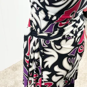 Nicole Miller Studio Womens XS (P)‎ Silk Sheath Dress Abstract Black Purple thumbnail 6