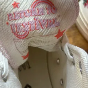 Converse White Hi Lift Platform‎ Floral Embroidered Sneakers Size 8 thumbnail 8