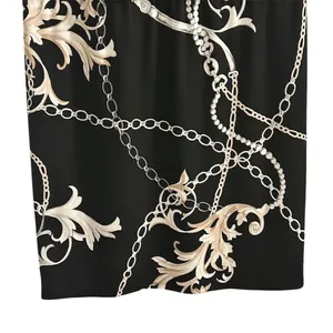White House Black Market Women's‎ Blouson Dress S Chain Link Print Black thumbnail 3