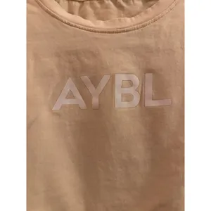 AYBL Cream Short Sleeve Athletic Workout T-Shirt Women Sz M thumbnail 3