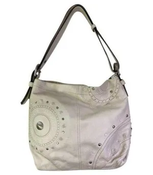 Coach Large White Leather Hobo Bag thumbnail 1
