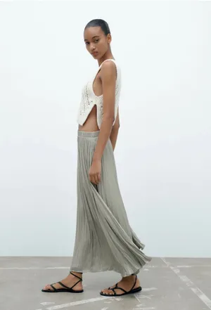 Zara Pleated Midi Skirt thumbnail 3