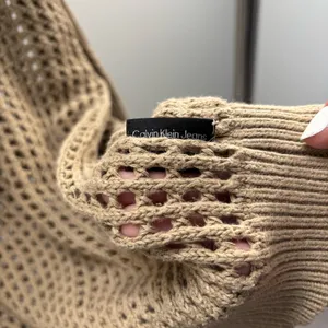 Calvin Klein Jeans Cotton Open-Stitch Tan Sweater thumbnail 3